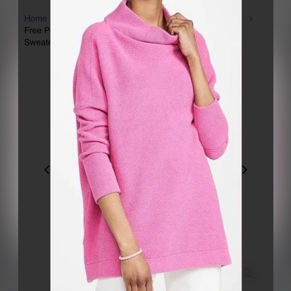 Free People ottoman slouchy tunic in hot pink.